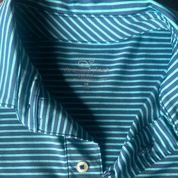 Vineyard Vines Blue Striped Polo Shirt - Picture 2 of 2